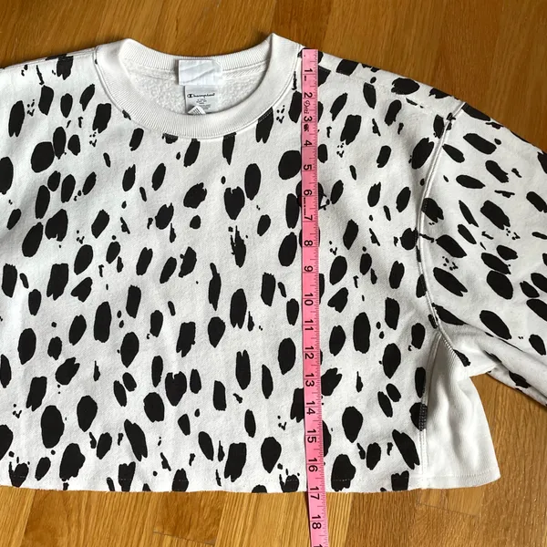 Champion Reverse Weave Dalmatian Print Cropped Sweatshirt Women’s Small S - Image 7
