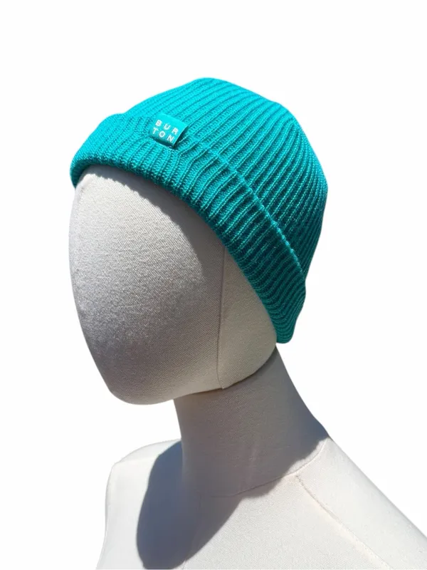 Burton Teal Turquoise Ribbed Knit Beanie One Size Slouch Snowboard Winter Hat - Image 2