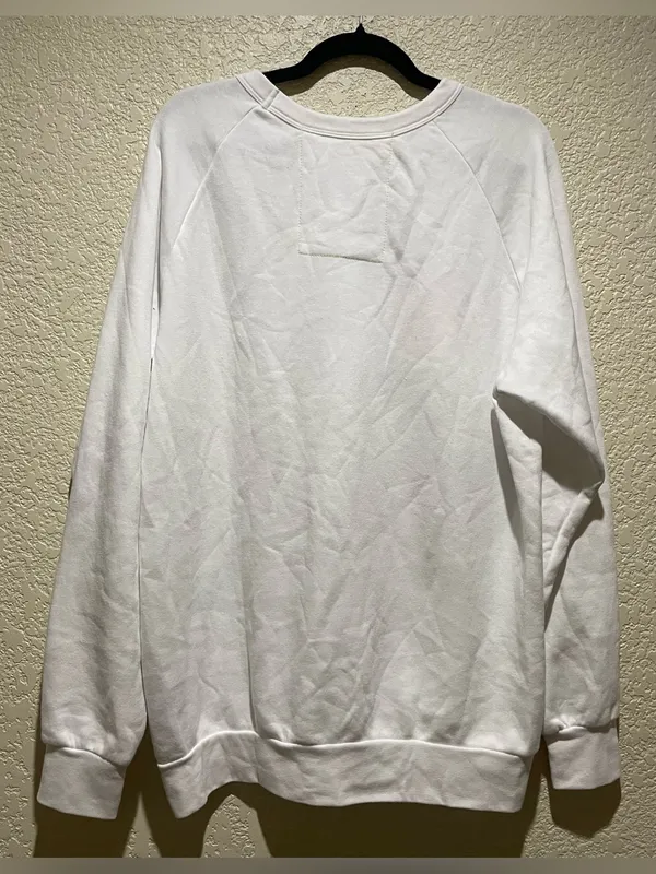 Aviator Nation NEW Logo Relaxed Fit Unisex Crew Sweatshirt White Size XL - Image 5