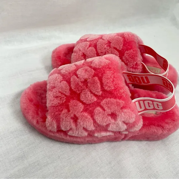 Ugg Fluff Yeah Poppy Slide Slippers Strawberry Sorbet - Image 3