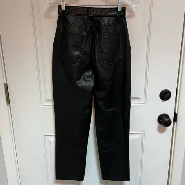 Abercrombie & Fitch‎ Ankle Straight Ultra High Rise Faux Leather Pants Sz 25 / 0 - Image 7