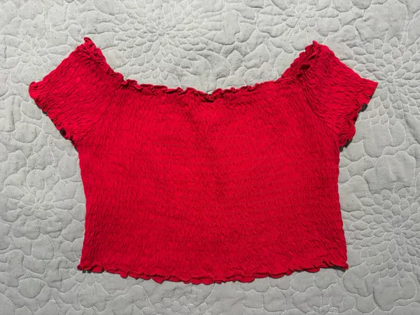H&M Red Off-The-Shoulder Top - Image 3