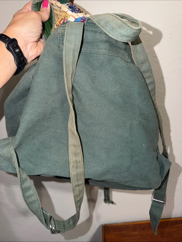 Earthbound Boho Slashed Floral Backpack‎ Hippie Gypsy Fairy Bag Vacation Purse - Image 3