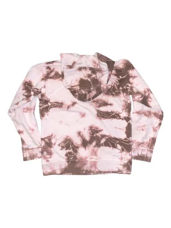 Lululemon All Yours Hoodie Sweatshirt Size 4 Fleece Marmoleado Tie Dye Clay EUC - Image 2
