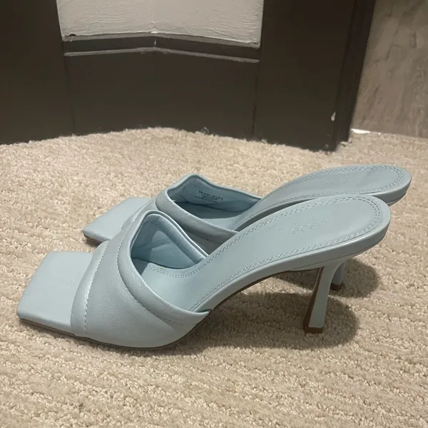 Nwot Asos Square Toe Heeled Sandals Baby Blue Us8 - Image 6