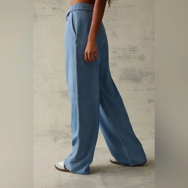 BNWT PacSun Light Blue Fold Over Jeans - Image 2