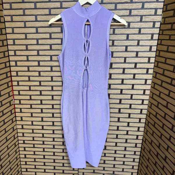 House‎ Of London Harun Lilac Lace Up Bandage Dress Size Medium - Image 2