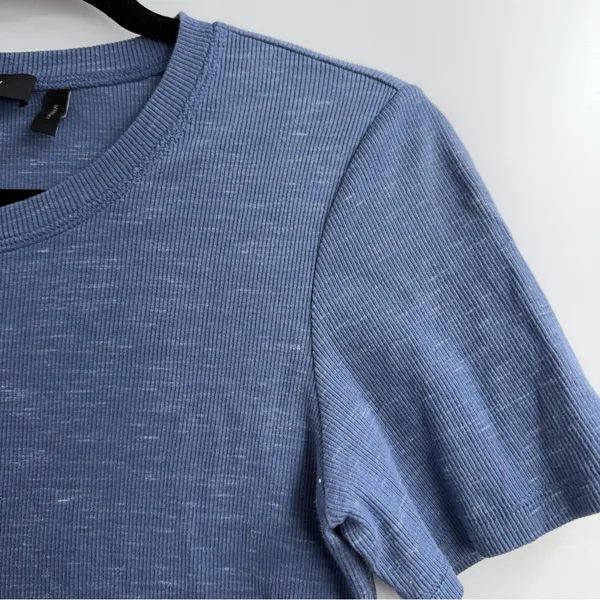 Theory Cherry B3 Sterling Rib Knit T Shirt Mini Dress Blue Melange M - Image 2