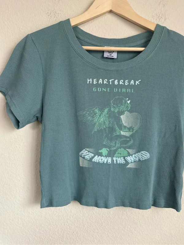 Boys Lie Heartbreak Gone Viral Crop Rib Tee - Image 2