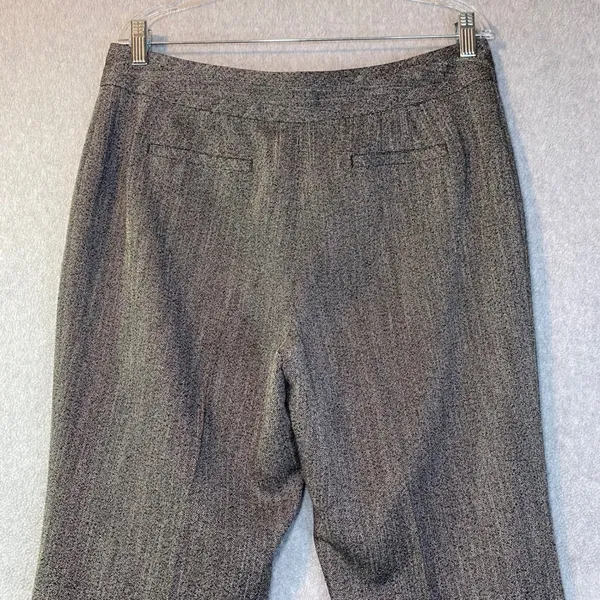 White House Black Market Flare Pants Women's 12R Gray Herringbone Contour Career - Image 5