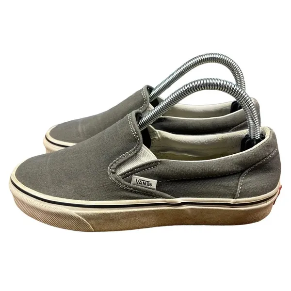VANS Classic Slip-On Charcoal Gray Unisex Canvas Sneakers Men's 6.5/Women's 8.0‎ - Image 5