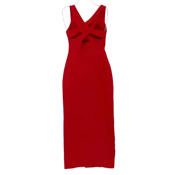 Vintage 90s Y2K Crisscross Back Maxi Dress Womens Size XS Red Formal Evening - Image 2