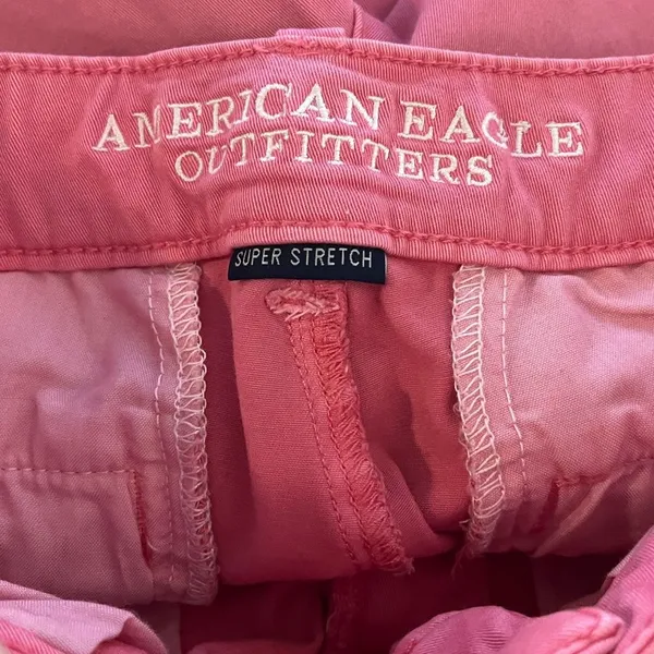 American Eagle Super Stretch Pink Aeo Twill Midi Shorts Size 27 Summer Preppy - Image 10