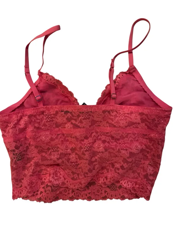Victoria's Secret PINK Neon Hot Pink Lace Longline Bralette - Size XS - Image 3