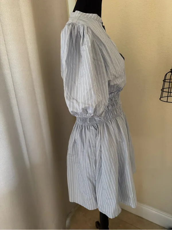 Sundays Cabo Dress Coastal Stripe Mini Dress Blue Stripe NWT - Image 5