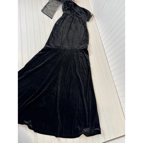 NWT Lulus Mesmerizing Elegance Black Velvet Strapless Backless Maxi Dress Size L - Image 2