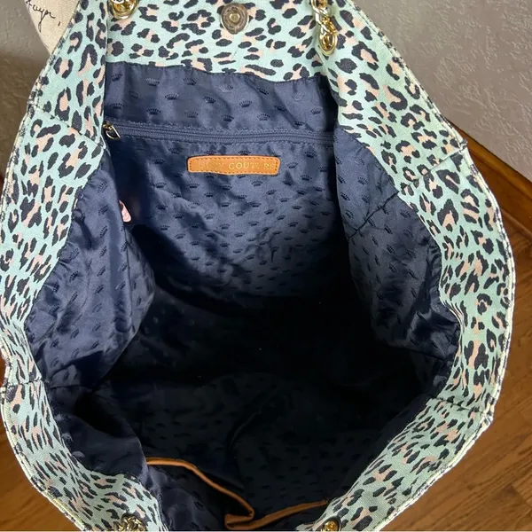 Juicy Couture | Teal Leopard Print Y2k Large Tote Bag - Image 5