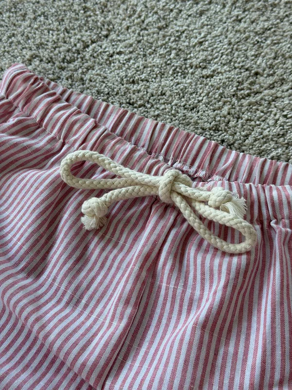 Pink Striped Linen Pants Size none - Image 3