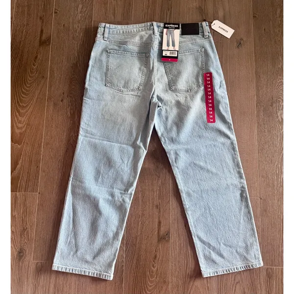 Express Ankle Jeans Light Wash Blue Straight Cropped Women Sz 14 NEW - Image 7
