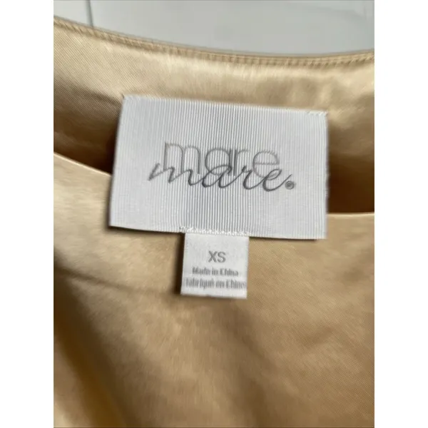 Mare Mare Asymmetric Knot Blouse Womens Size XS Gold Satin Tank Anthropologie - Image 3