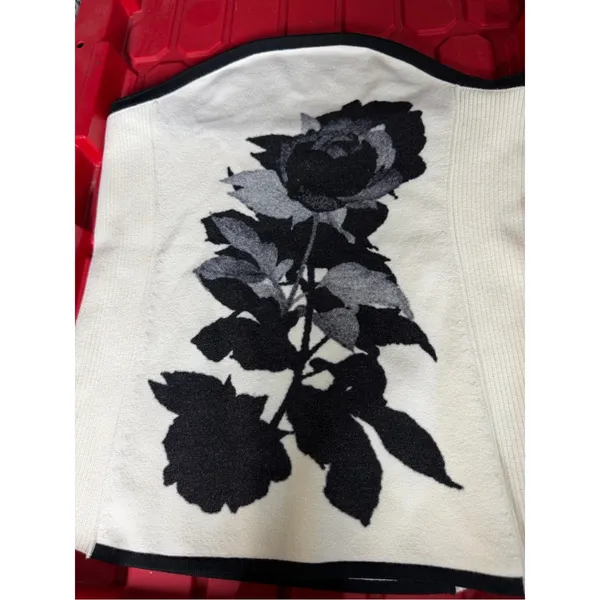 Anthropologie Black Rose Strapless Corset Tube Top Ivory XS - Image 6
