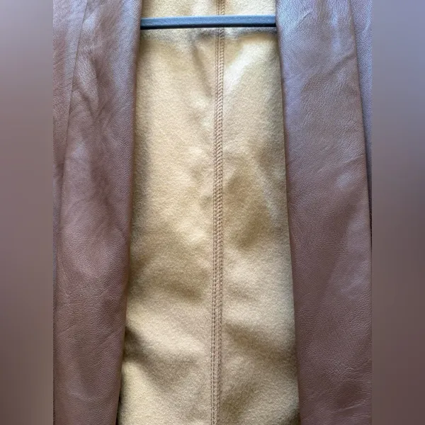 Venti 6 Caramel Faux Leather Blazer Jacket Size Small Casual Boho Festival - Image 3