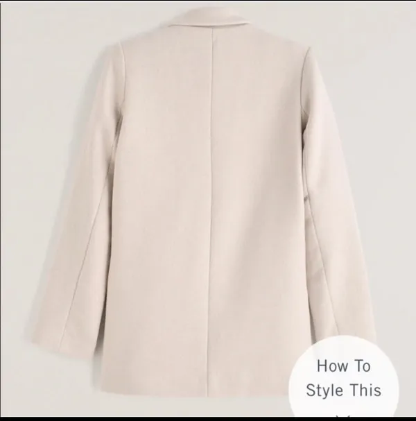 Abercrombie and Fitch Cream Wool Coat Blazer - Image 2
