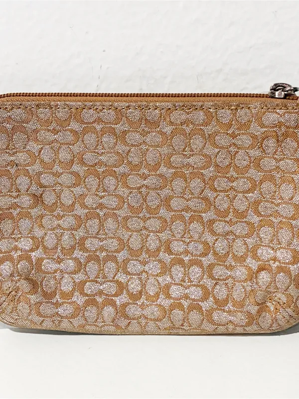 Coach Blitzy Gold Silver Metallic Wristlet Mini Bag - Image 4