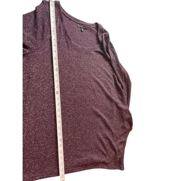 Lane Bryant Purple Sparkle 3/4 Sleeve Lightweight Asymmetrical Sweater 22/24 - Image 7