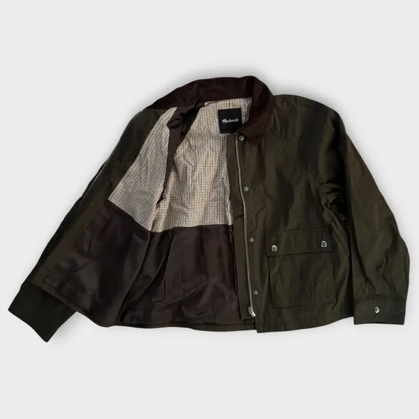 Madewell Waxed Zip-Front Jacket Size Small - Image 7