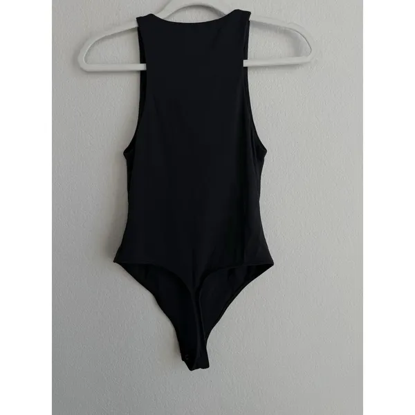 Aritzia‎ Babaton Women's Small Bodysuit Black Stretch Comfort Thong Halter Side - Image 11