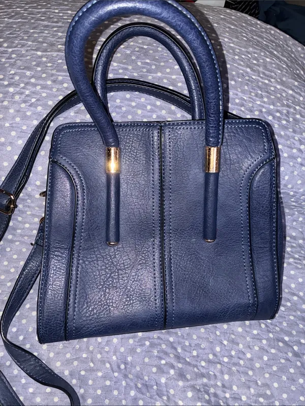 Classic Navy Blue Nautical Top-Handle Crossbody Bag Purse - Image 2