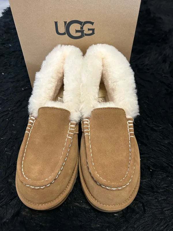 UGG Ansley Parc chestnut wool winter slippers loafers shoes women’s 7 new - Image 7