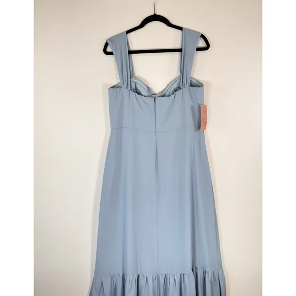 NWT BHLDN Dress Blue Munroe Georgette Maxi Off Shoulder Formal Bridesmaid Sz 14 - Image 7