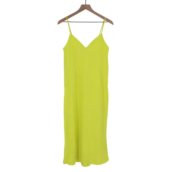 Zara Slip Dress Womens S Green V-Neck Sleeveless Everyday Wear Spaghetti Straps - Image 2