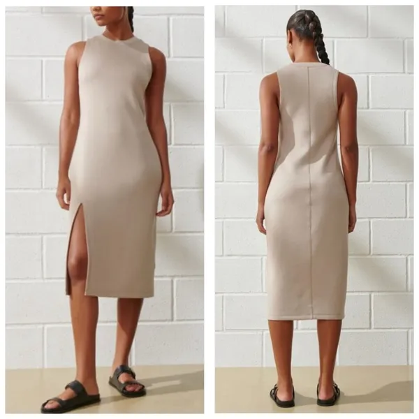 Abercrombie & Fitch YPB neoKNIT Unlined Column Midi Dress Size Medium - Image 2
