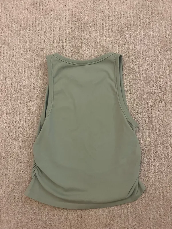 Green Cotton Cinched Tank Top Size M - Image 4