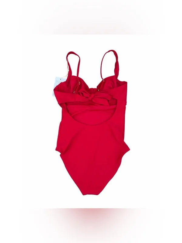 NWT Quince Italian Underwire One-Piece Swimsuit Cherry Red Sz L - Image 4