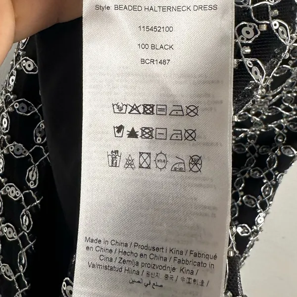 ROTATE Silver‎ Beaded Halter Neck Open Back Mini Dress Women’s Sz 36 - Image 10