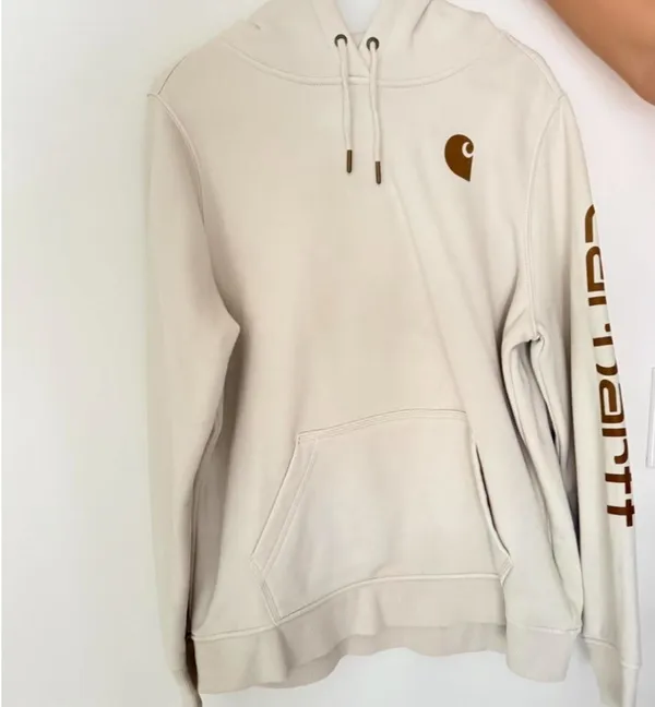 Carhartt Women's Clarksburg Graphic Sleeve Hoodie color Malt/Carhartt Brown - Image 2