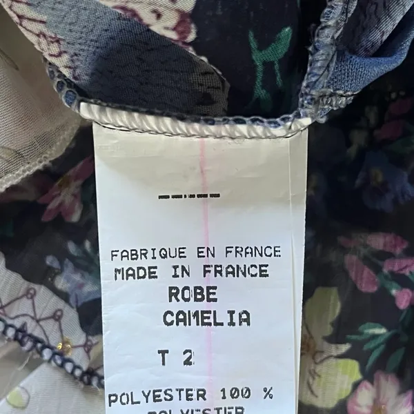 Its Anitsa Paris Womens M Floral Camelia Dress France T2 Vintage - Image 12