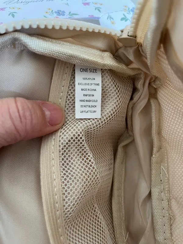 Sz Small Beige Adjustable Belt Crossbody Travel‎ Bag Zipper Pockets - Image 2