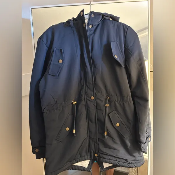 NEW Hooded Winter Coat Warm Fleeced Lined Long Jackets Thick Parka Jacket M - Image 3