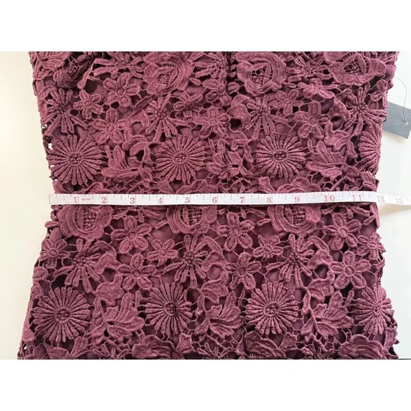 Lulus Love Poem Burgundy‎ Crochet Lace Halter Dress Mini Romancore NWT Small - Image 9