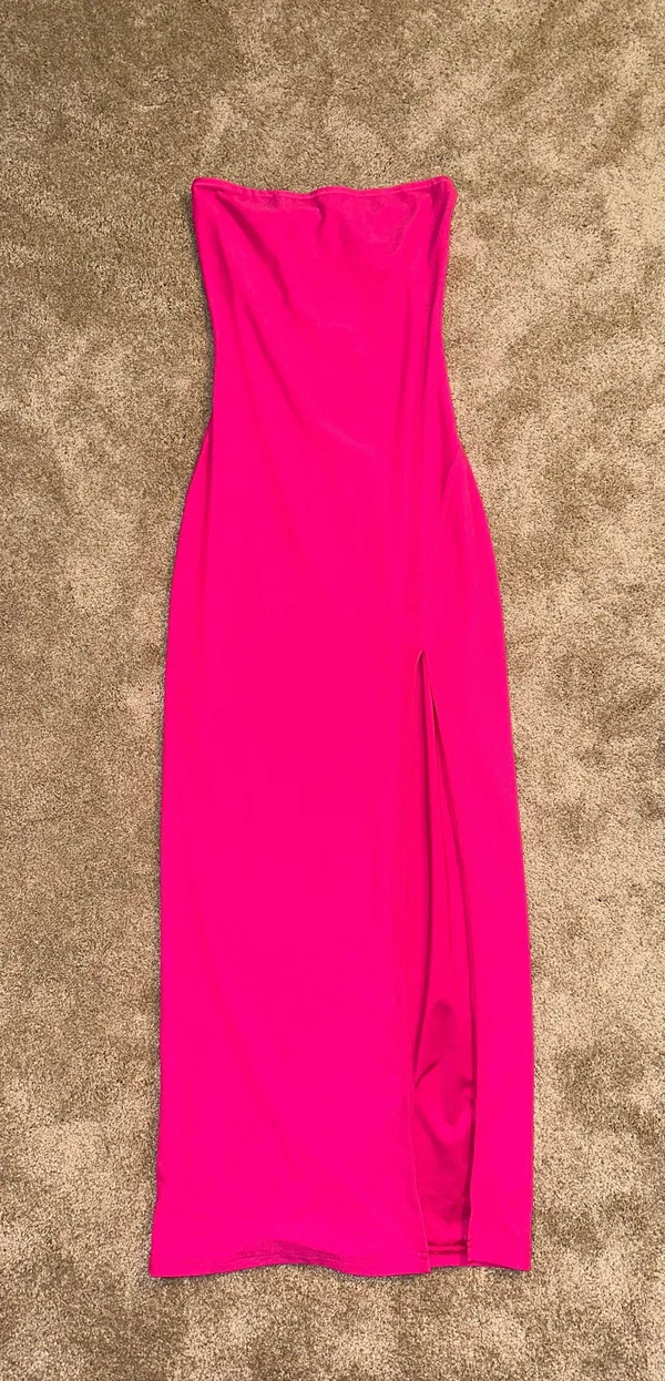 Panama Strapless Maxi Dress Hot Pink - Image 4