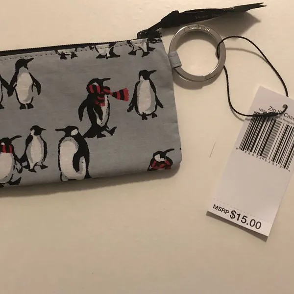 Vera Bradley Playful Penguin zip ID case. NWT. - Image 2