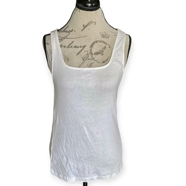A New Day Womens White Tank Top Large Ribbed Sleeveless Minimalist Fall Winter - Image 2