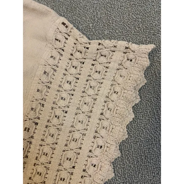 Seaspice Resort Wear Isla Baby Beige 100% Peruvian Cotton Crochet Tunic Mini S - Image 8