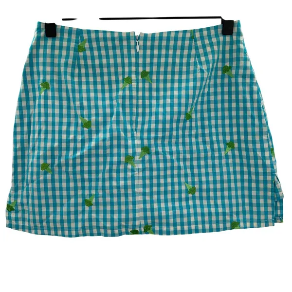 Lilly Pulitzer Y2K White‎ Label Retro Skort Gingham Ice Cream Embroidered Mini 2 - Image 2