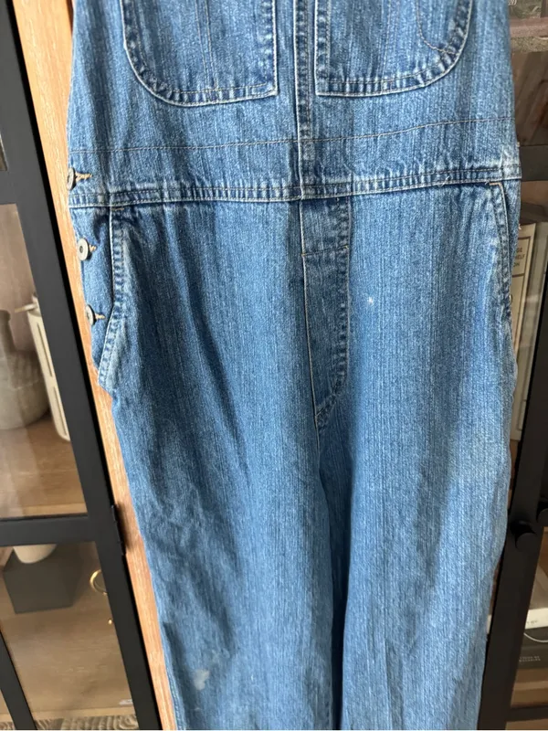 Vintage y2k Xhilaration denim overalls wide leg light wash 90s mom baggy - Image 5